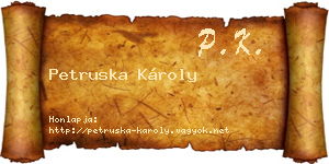 Petruska Károly névjegykártya