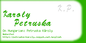 karoly petruska business card